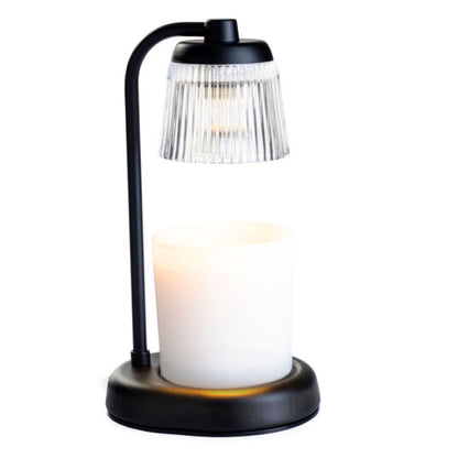 Fluted Glass Candle Warmer Lamp Black