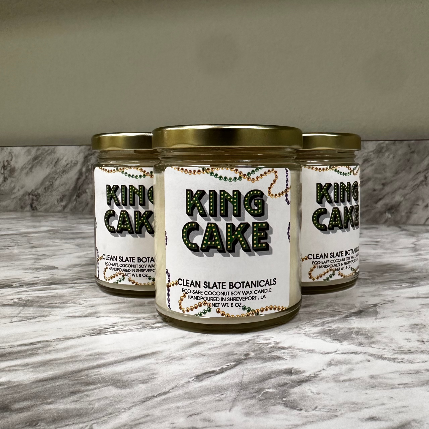 King Cake Candle (Classic Glass)